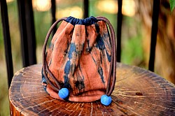 Catechu and natural indigo dyed bag